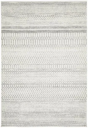 Monochrome Tribal Silver Rug