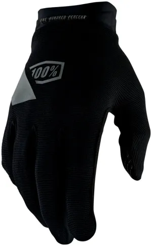 100% Ridecamp Gel Gloves - Black, Full Finger, Medium