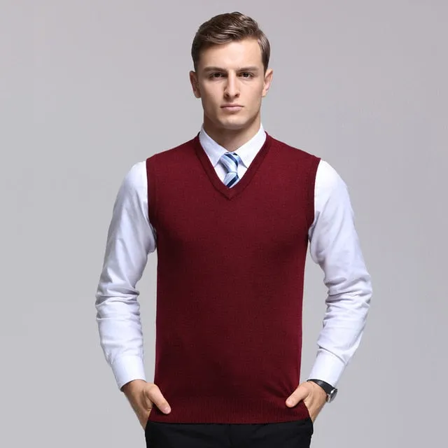 2019 New Fashion Brand Sweaters Men Pullover Solid Color Slim Fit Jumpers Knitwear Vest Winter Korean Style Casual Mens Clothes