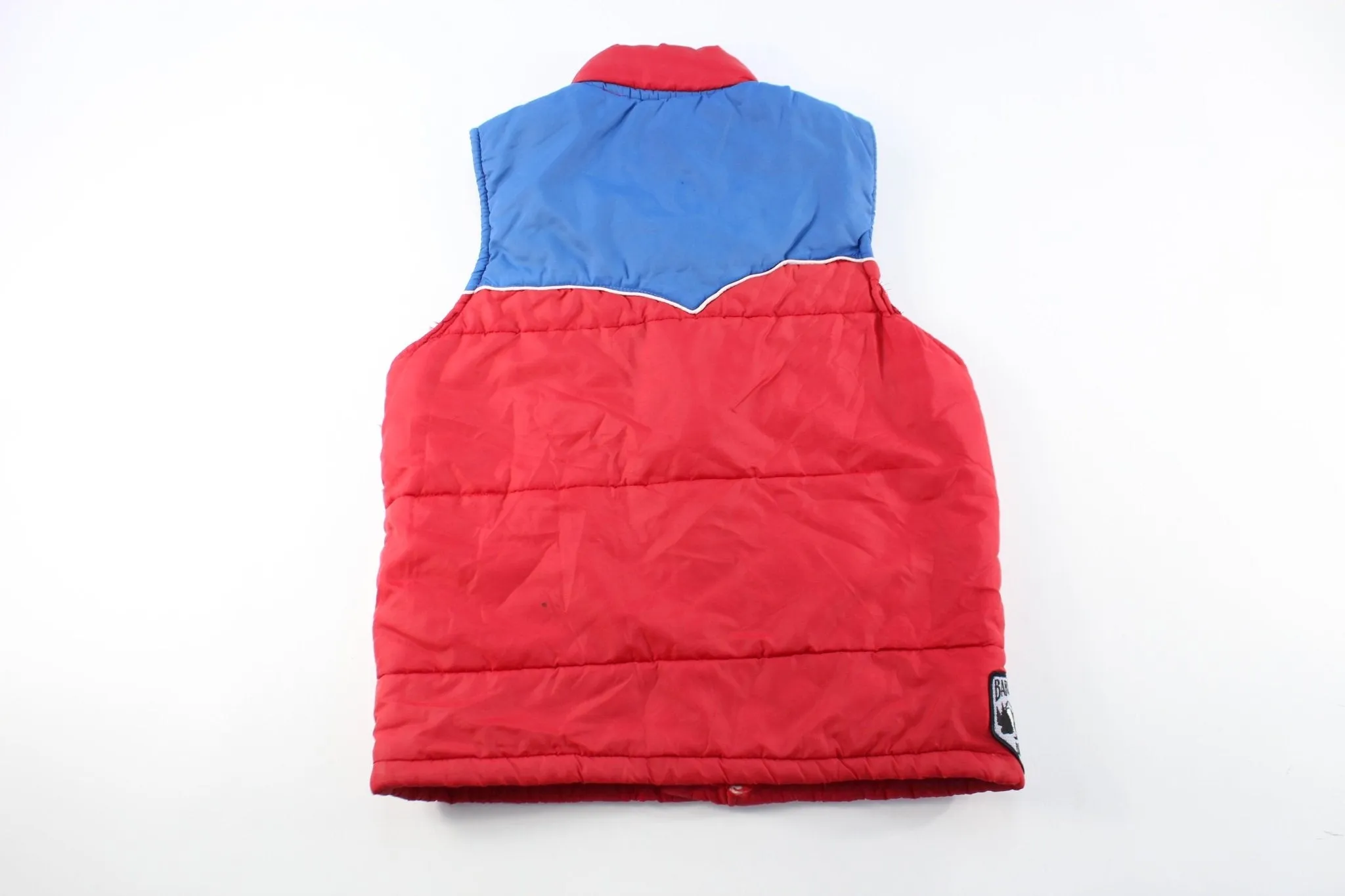 80's Suzuki Embroidered Red & Blue Puffer Vest