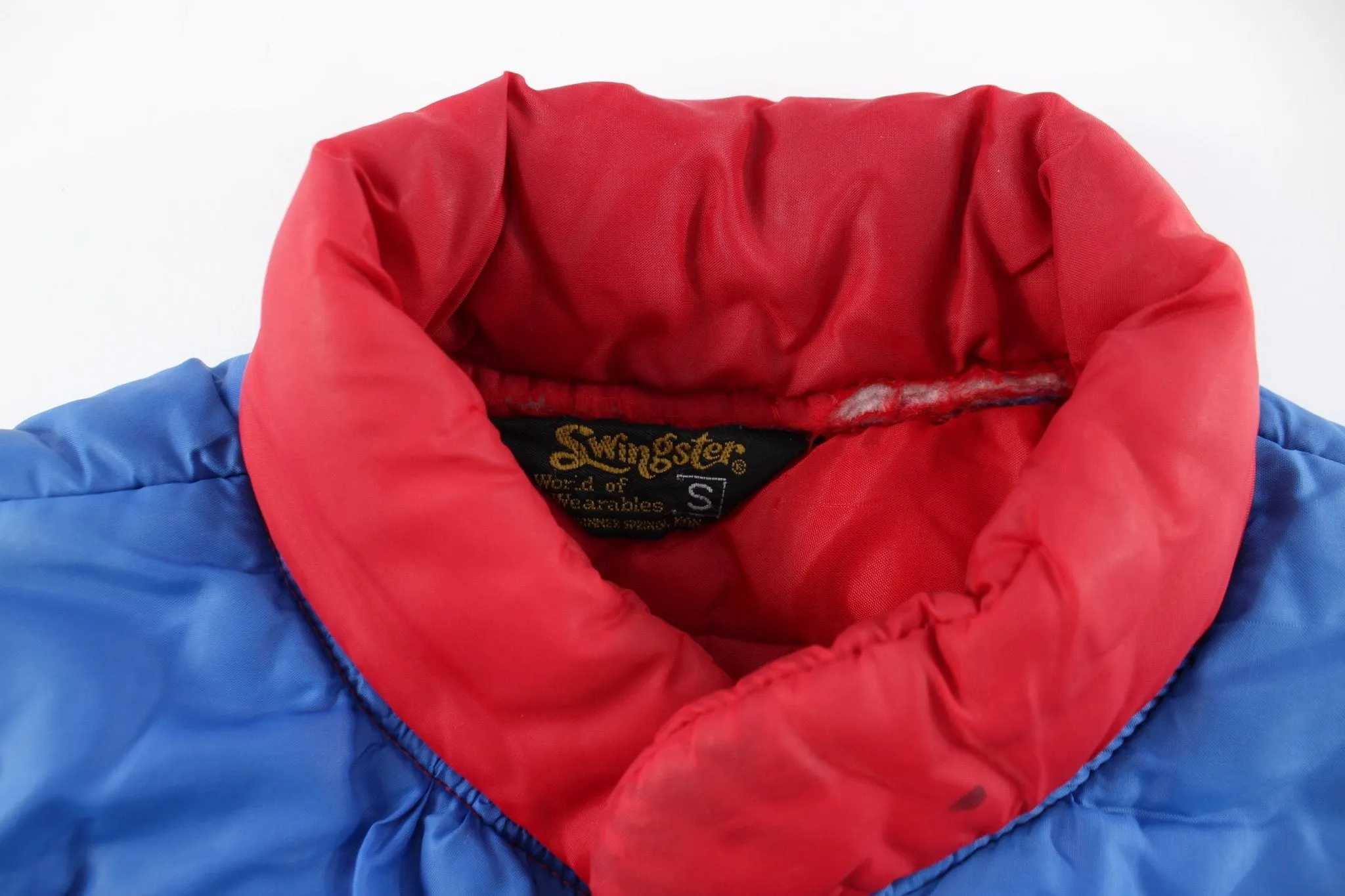 80's Suzuki Embroidered Red & Blue Puffer Vest