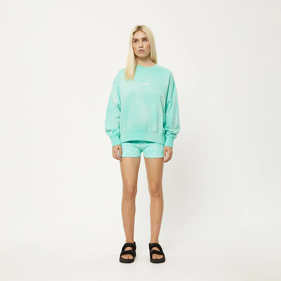 AFENDS Womens Boundless - Crew Neck Jumper - Worn Jade