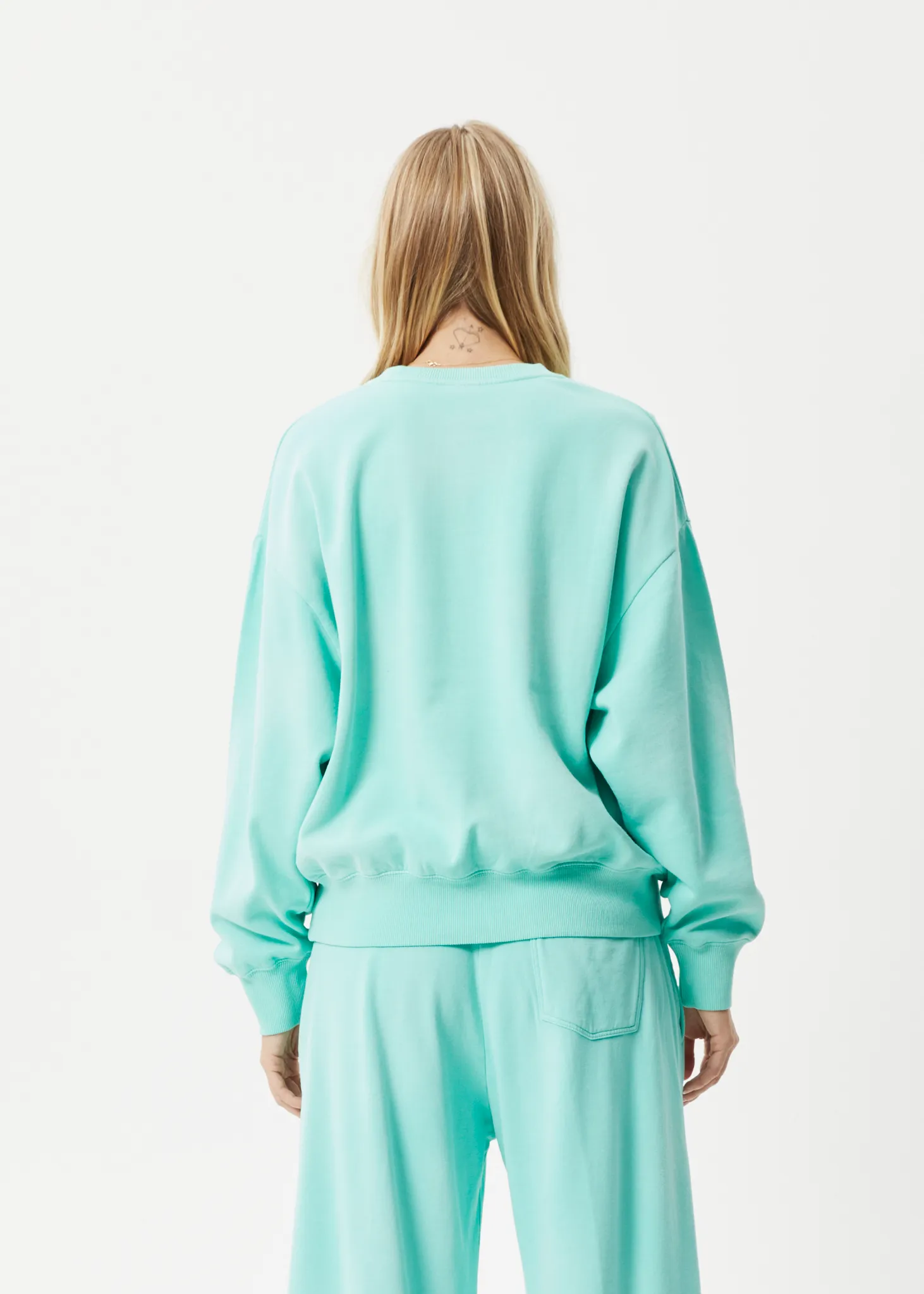 AFENDS Womens Boundless - Crew Neck Jumper - Worn Jade