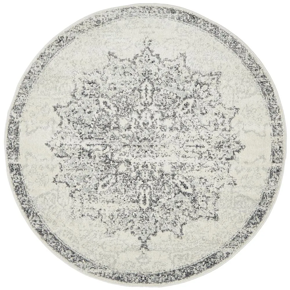 Apadana Aarya Silver Round Rug