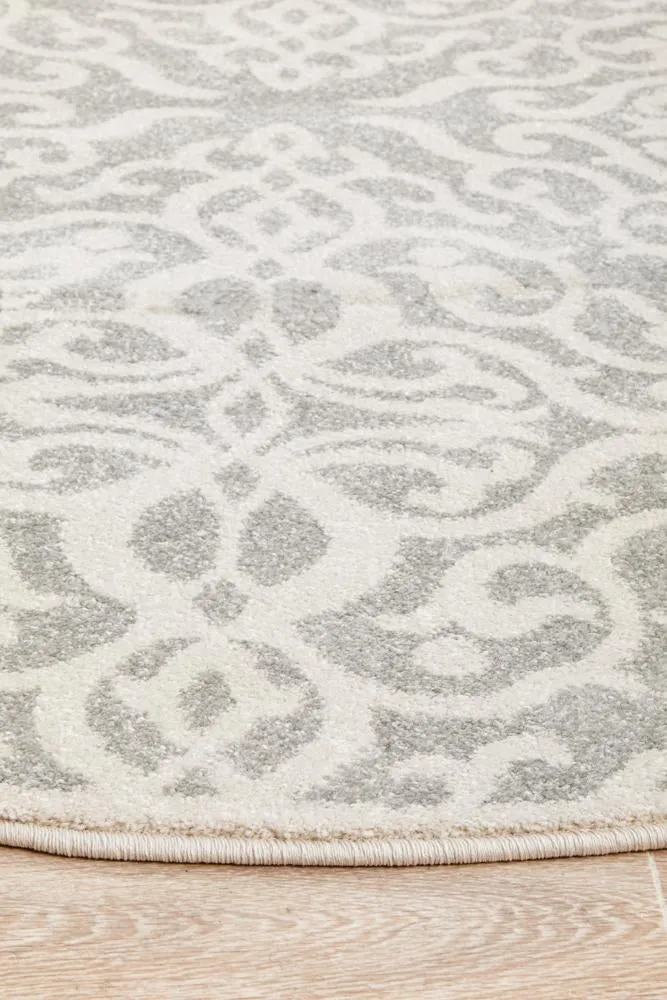 Apadana  Lila  Silver Round Rug