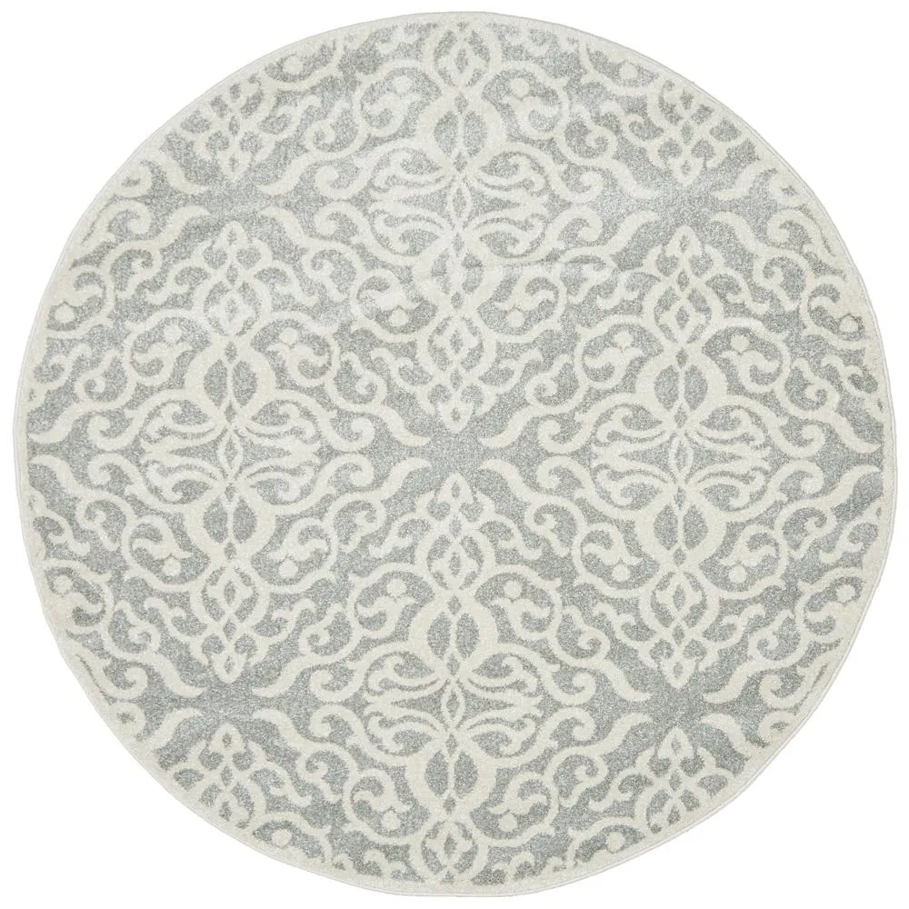 Apadana  Lila  Silver Round Rug