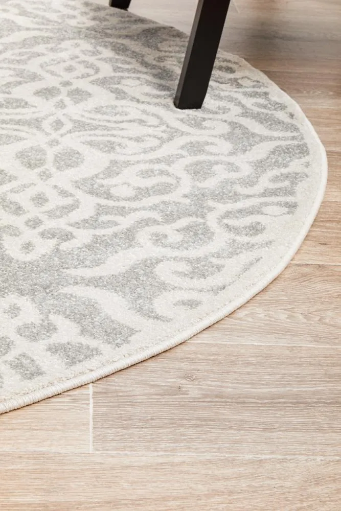 Apadana  Lila  Silver Round Rug