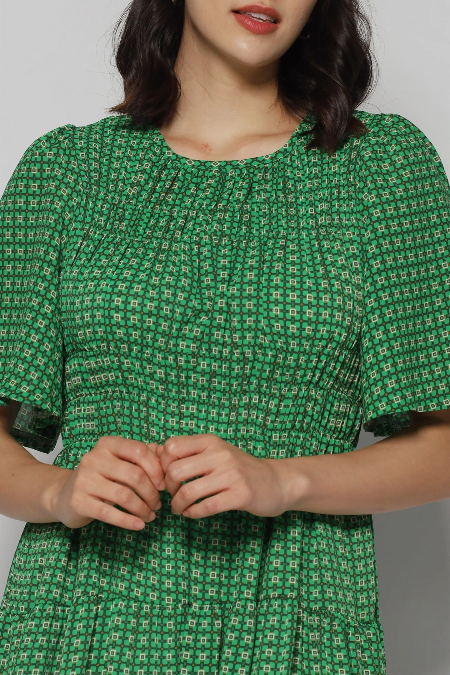 Astha Geometric Dress in Green