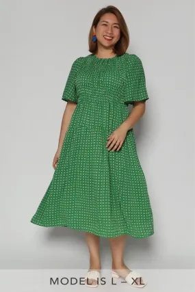 Astha Geometric Dress in Green