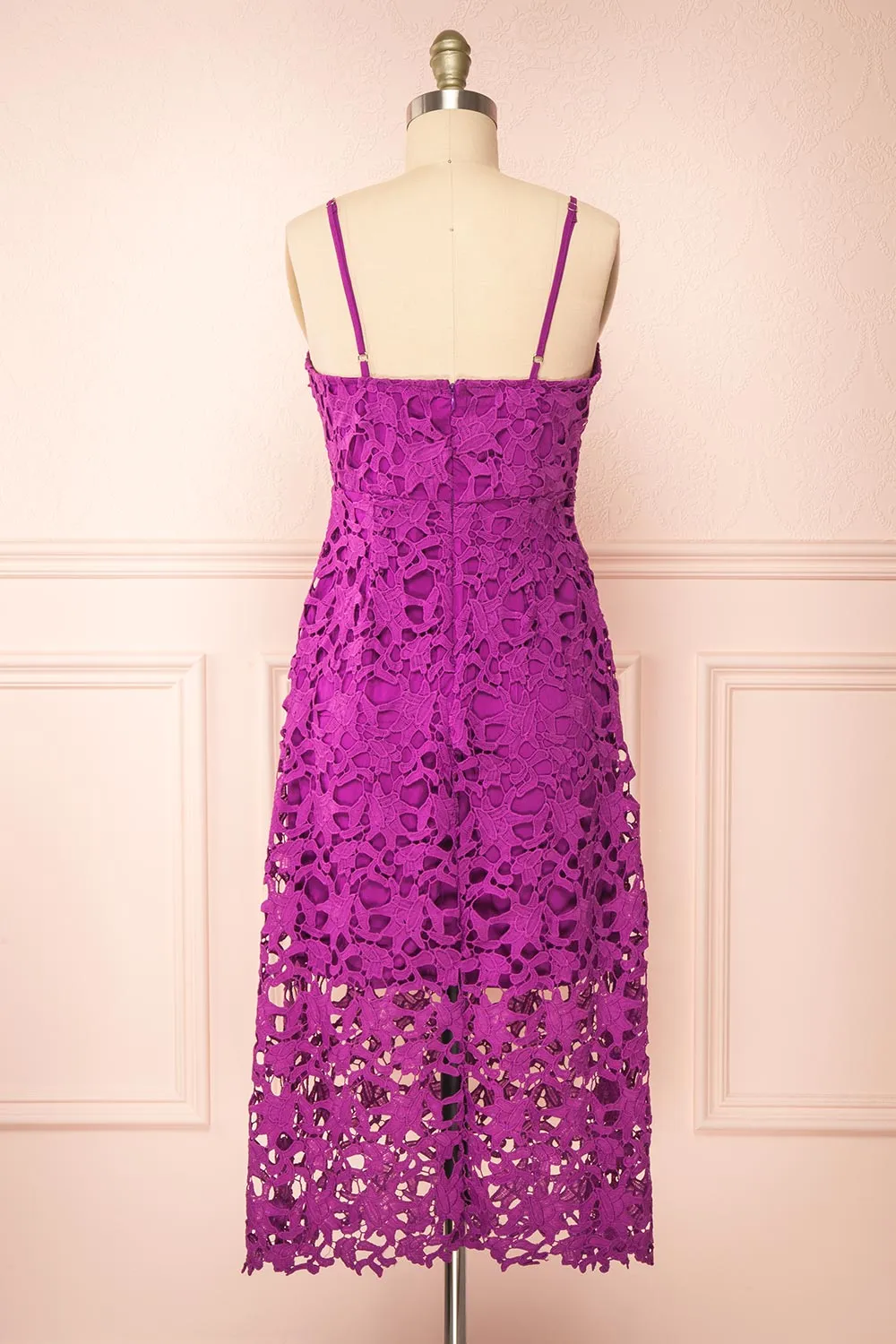 Avelina Purple | Lace Midi Dress