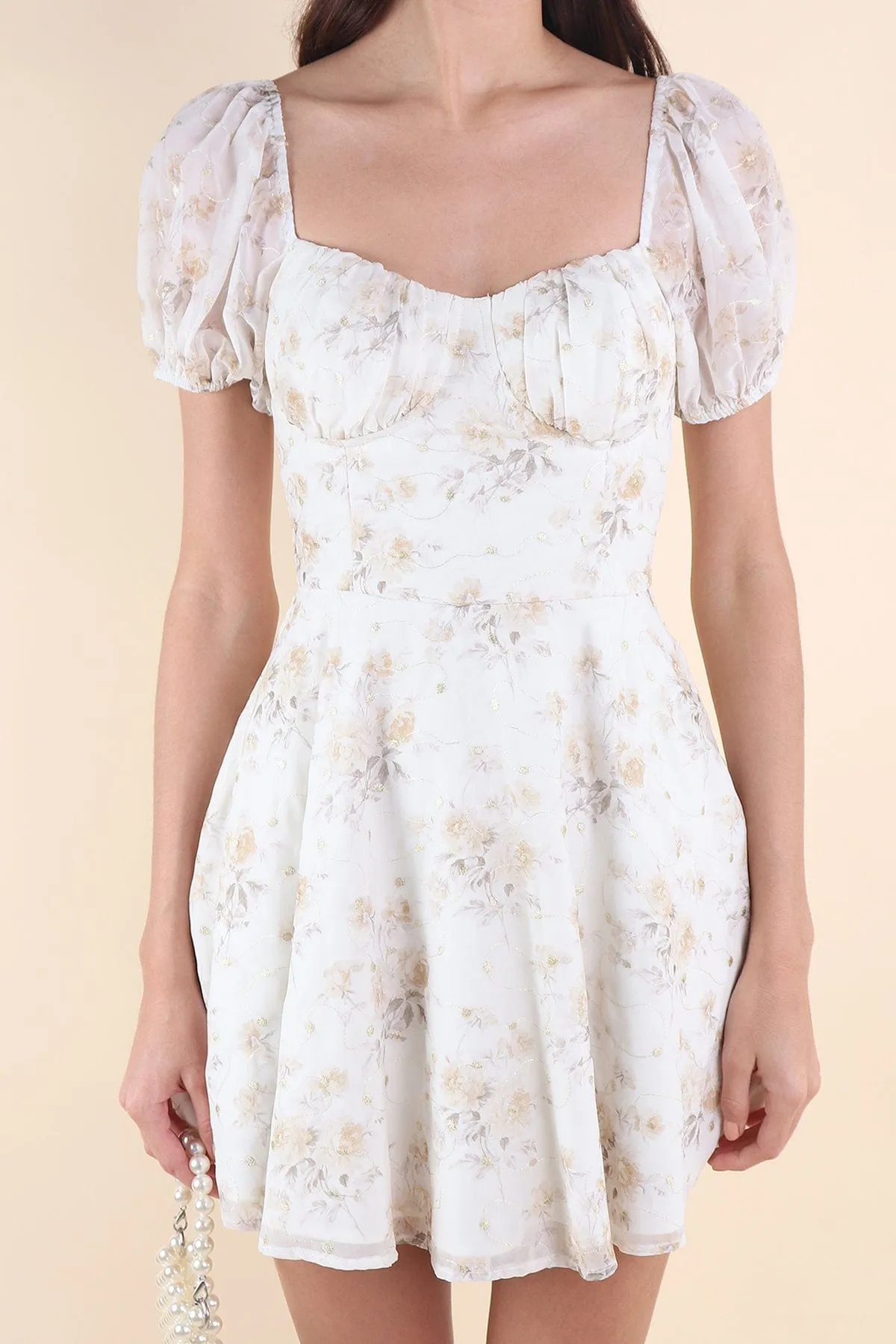 BEAU FLORAL EMBROIDERY DRESS IN SUNSHINE