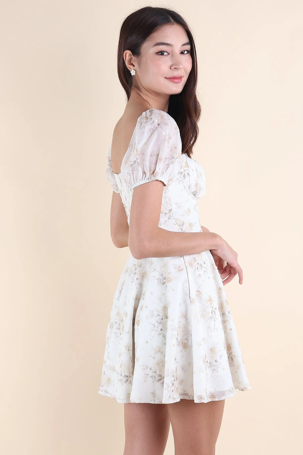 BEAU FLORAL EMBROIDERY DRESS IN SUNSHINE