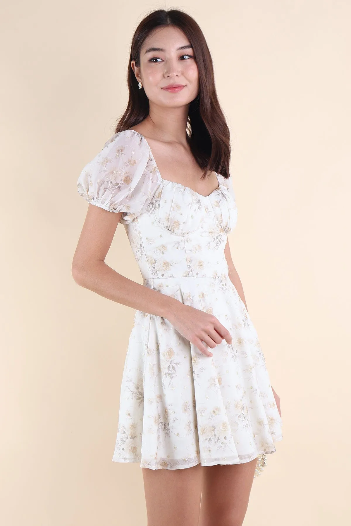 BEAU FLORAL EMBROIDERY DRESS IN SUNSHINE