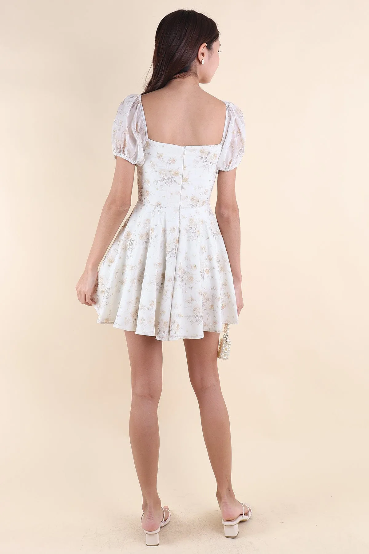 BEAU FLORAL EMBROIDERY DRESS IN SUNSHINE