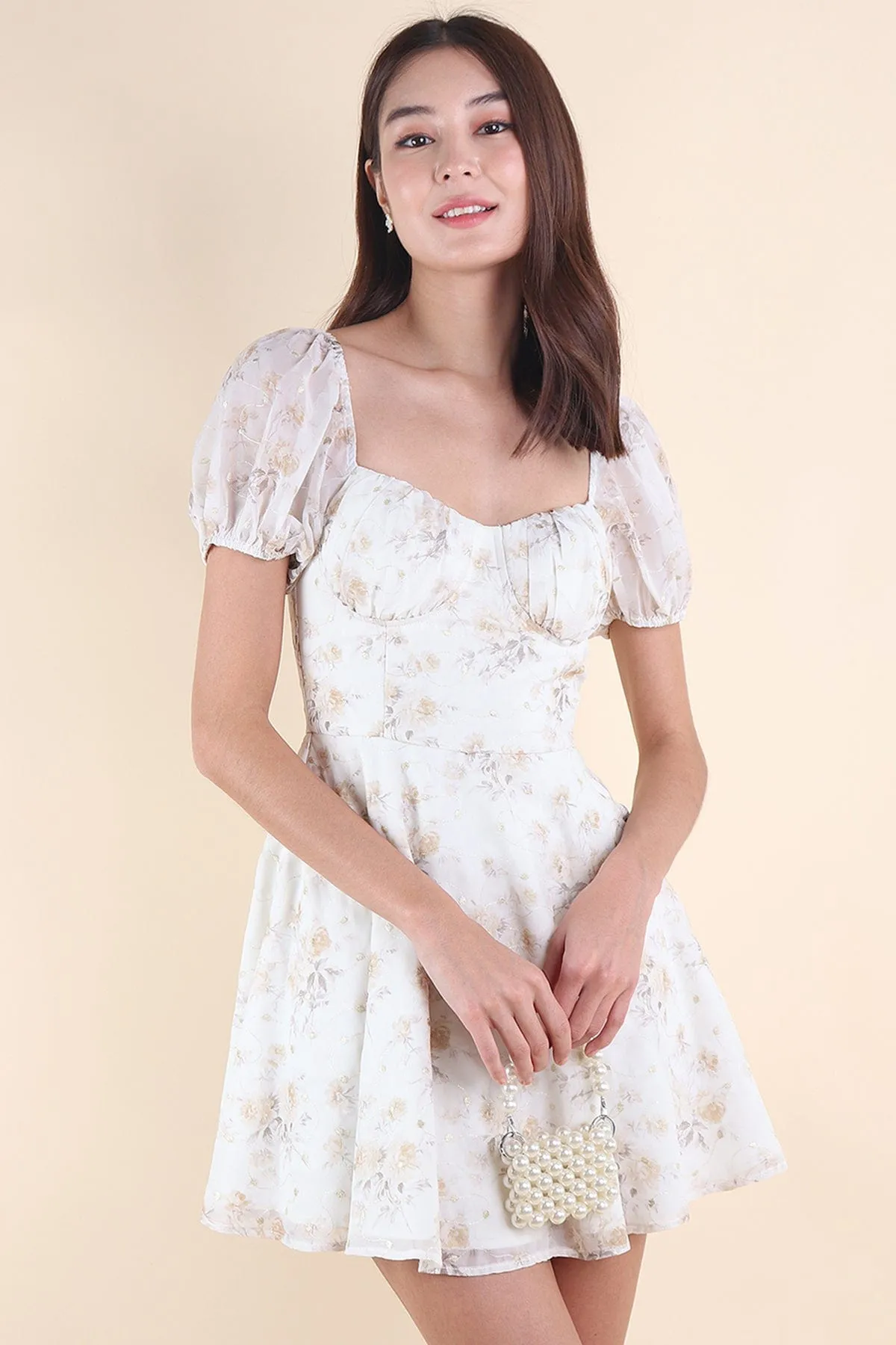 BEAU FLORAL EMBROIDERY DRESS IN SUNSHINE