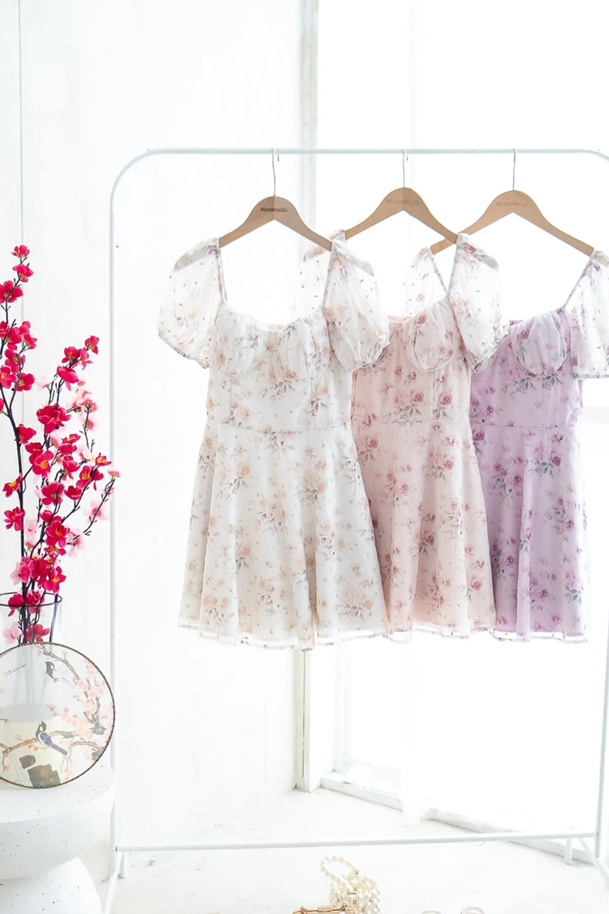 BEAU FLORAL EMBROIDERY DRESS IN SUNSHINE