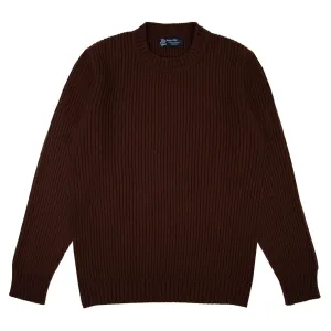 Bison Brown Altnaharra 8ply Crew Neck Cashmere Sweater