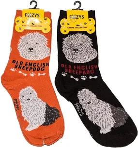 Black Old English Sheepdog Socks