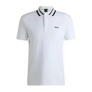 BOSS Paule Interlock Cotton White Polo Shirt