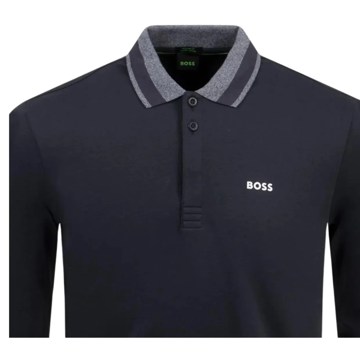 BOSS Plisy 2 Long Sleeve Navy Polo Shirt