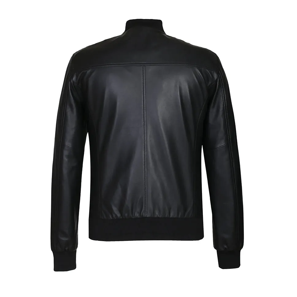 Brandon Men's New Zealand Leather Bomber Jacket