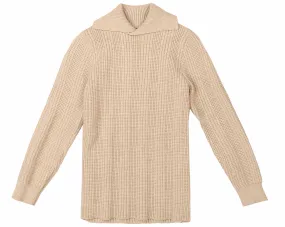 BT Beige Waffle Collared Top