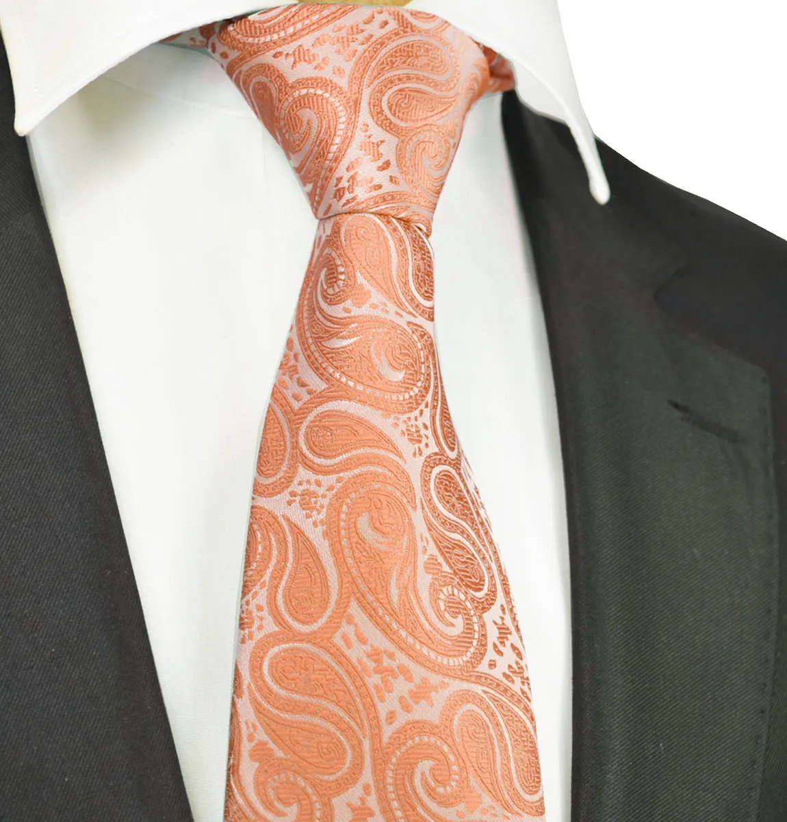 Burnt Orange Paisley Tuxedo Vest Set