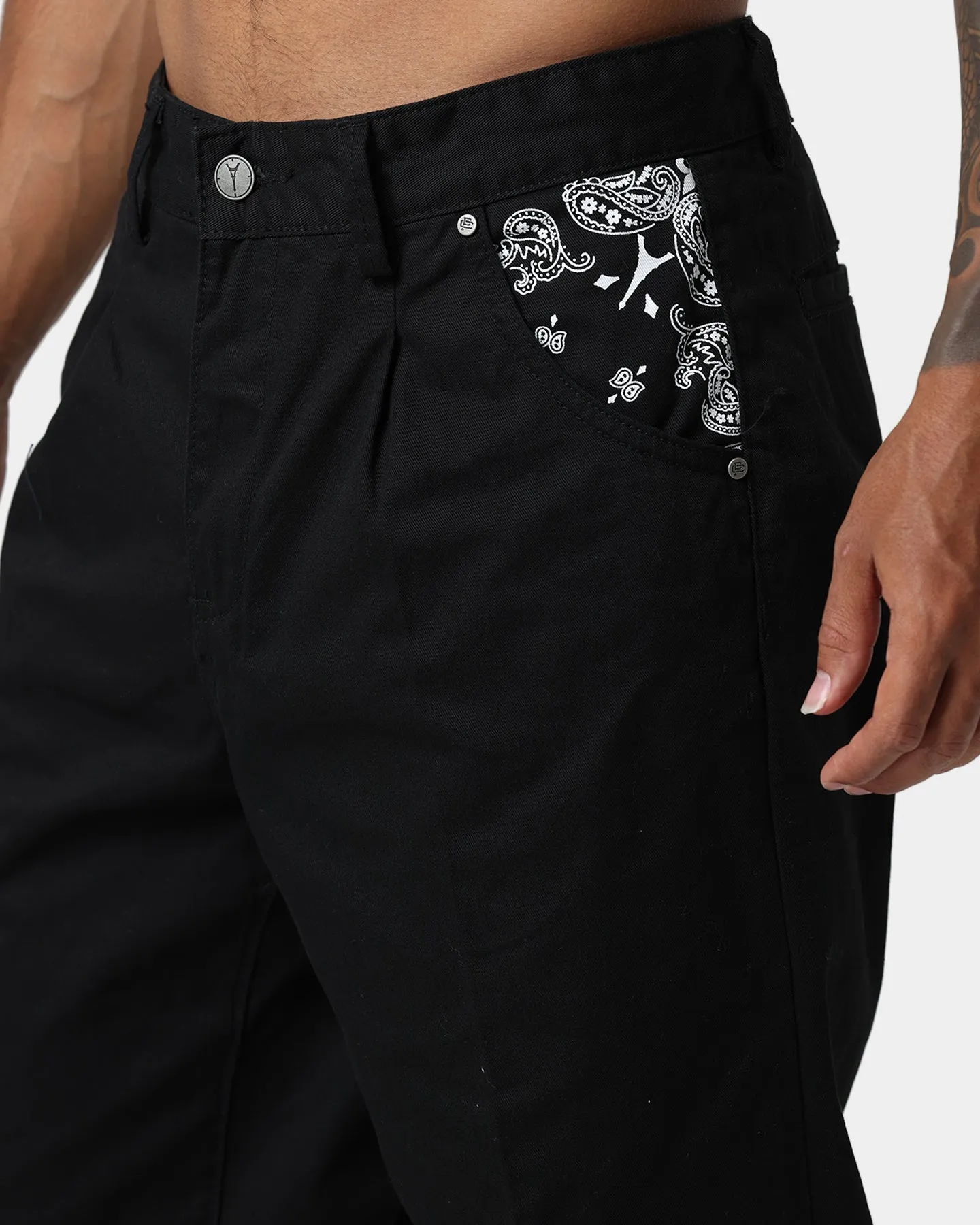 Carre Bandana Ultra Relaxed Chino Pants Black