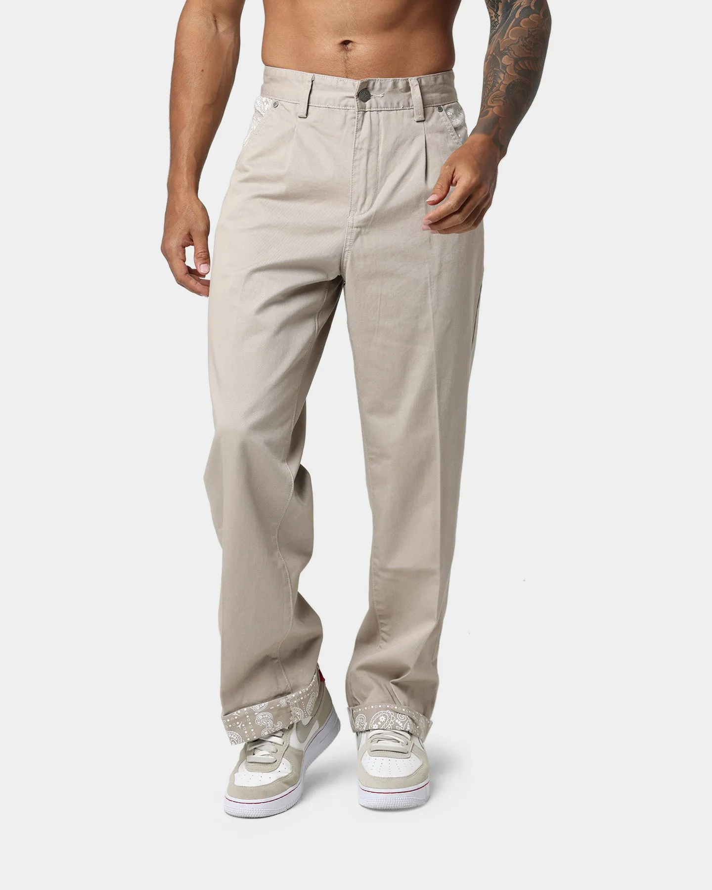 Carre Bandana Ultra Relaxed Chino Pants Stone