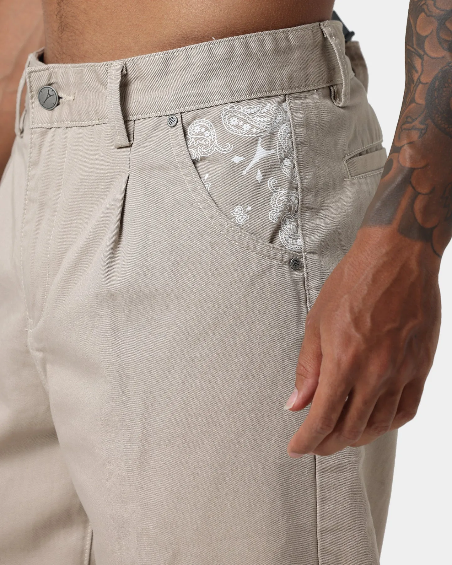 Carre Bandana Ultra Relaxed Chino Pants Stone