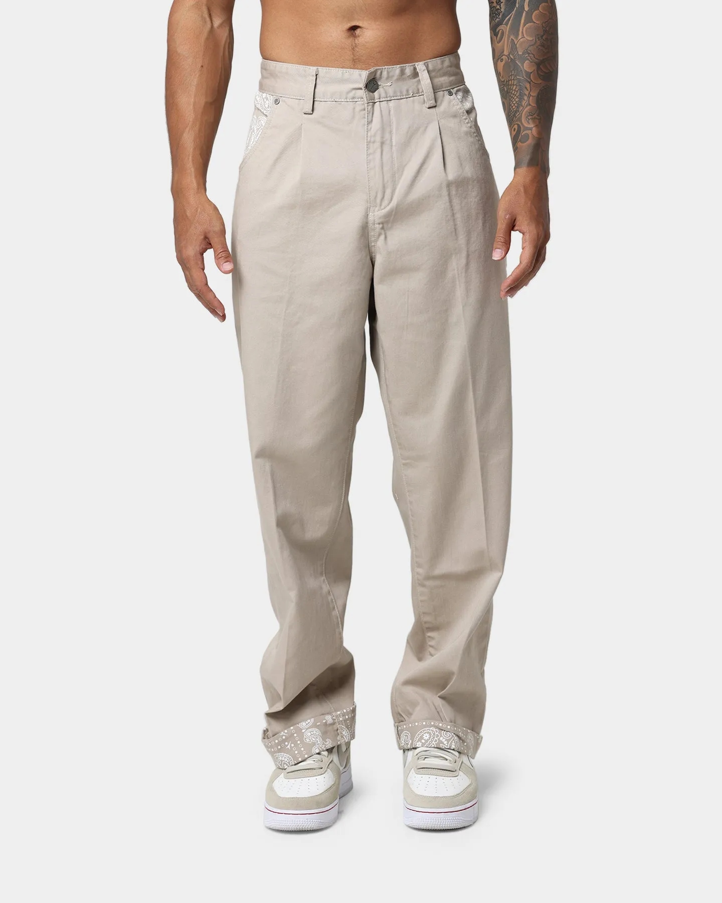 Carre Bandana Ultra Relaxed Chino Pants Stone