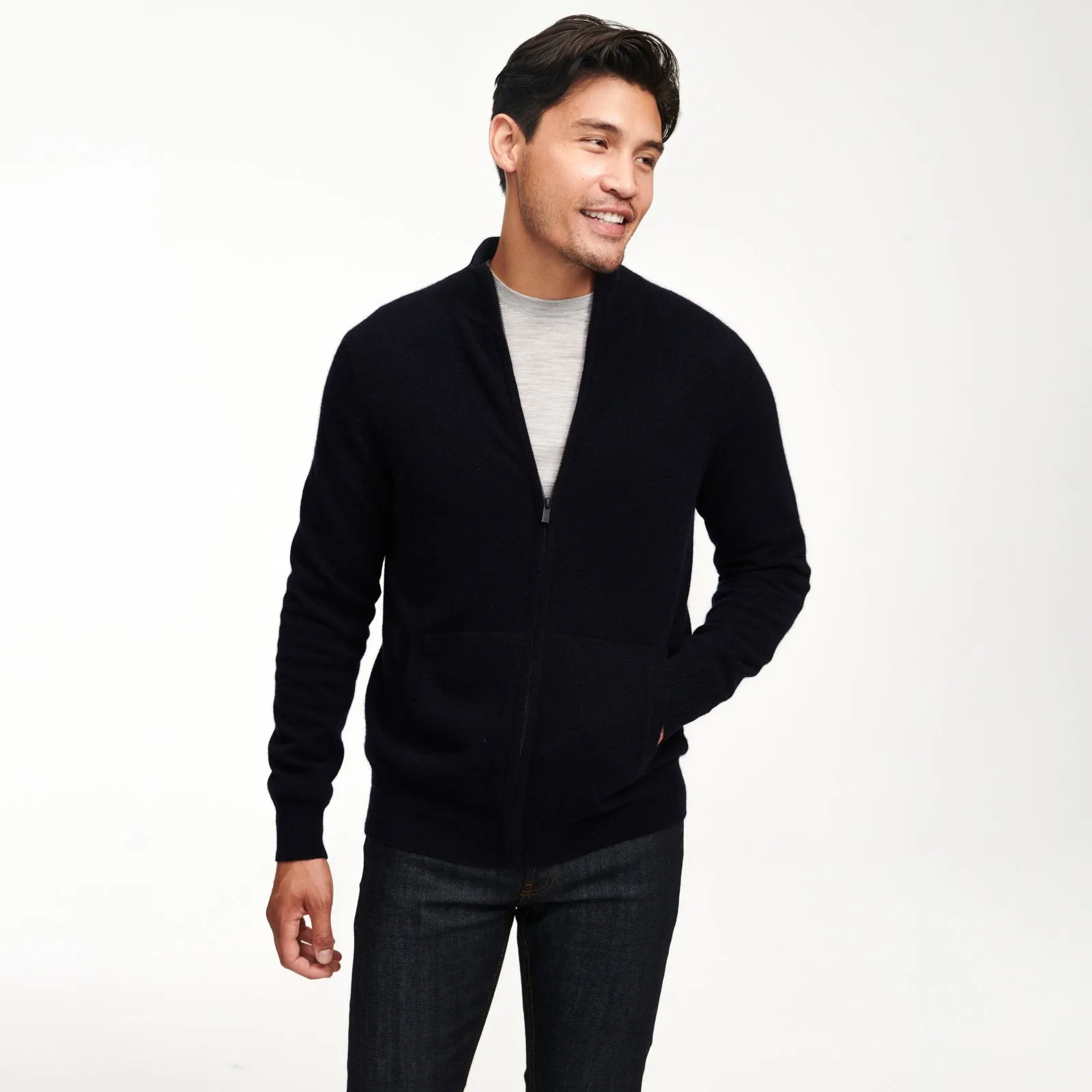 Cashmere Full Zip Sweater