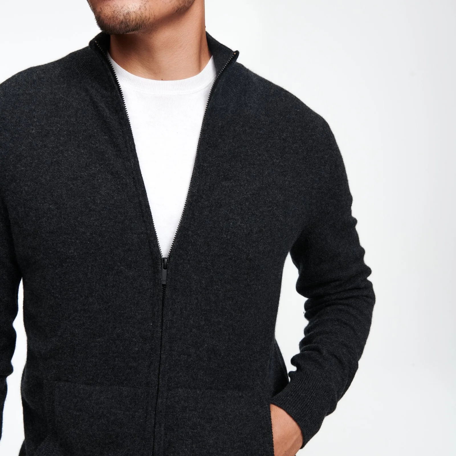 Cashmere Full Zip Sweater