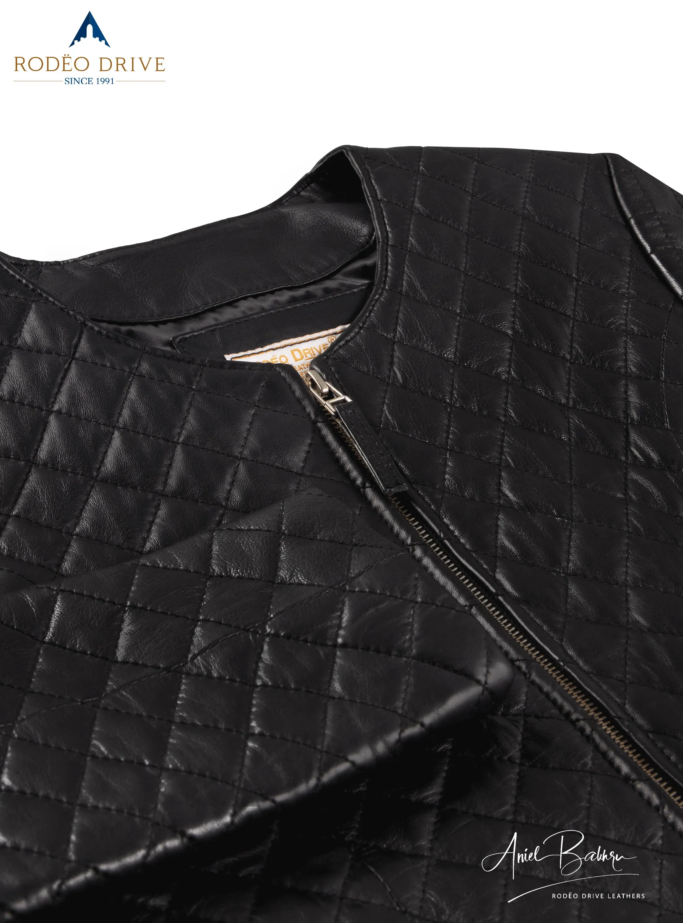 CHANNEL DIAMOND STITCH JACKET IN PREMIUM BLACK SOFT LEATHER