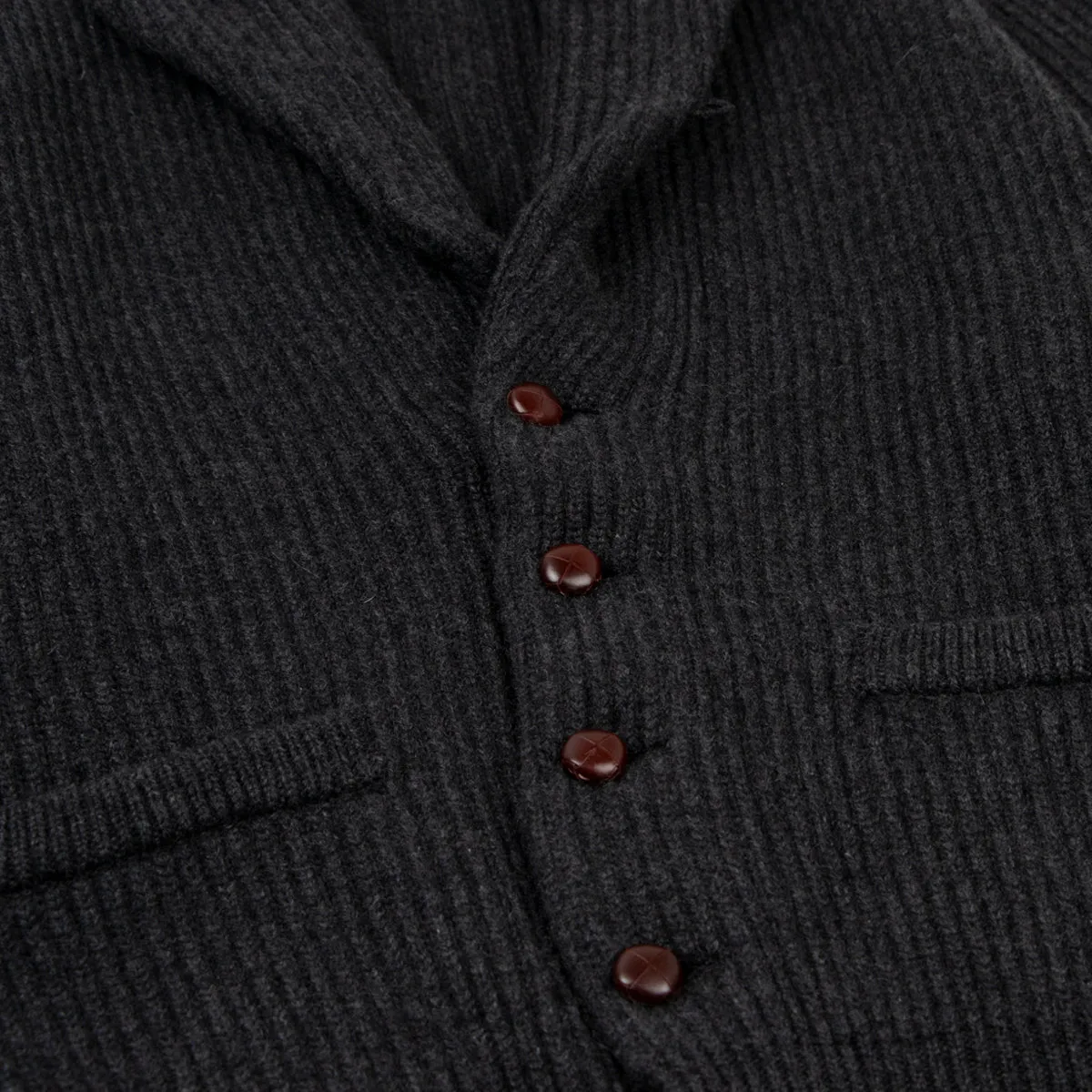 Charcoal Colonial 8ply Cashmere Shawl Cardigan