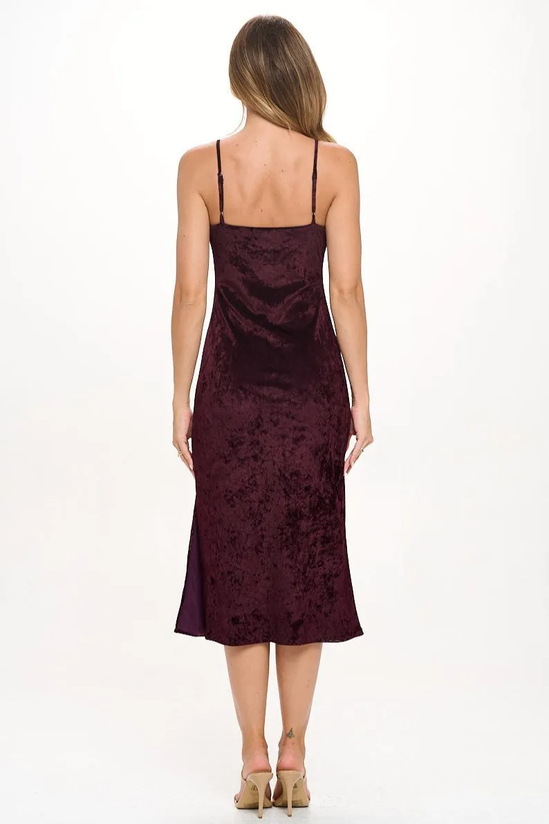 Charlotte Velvet Cami Slip Midi Dress