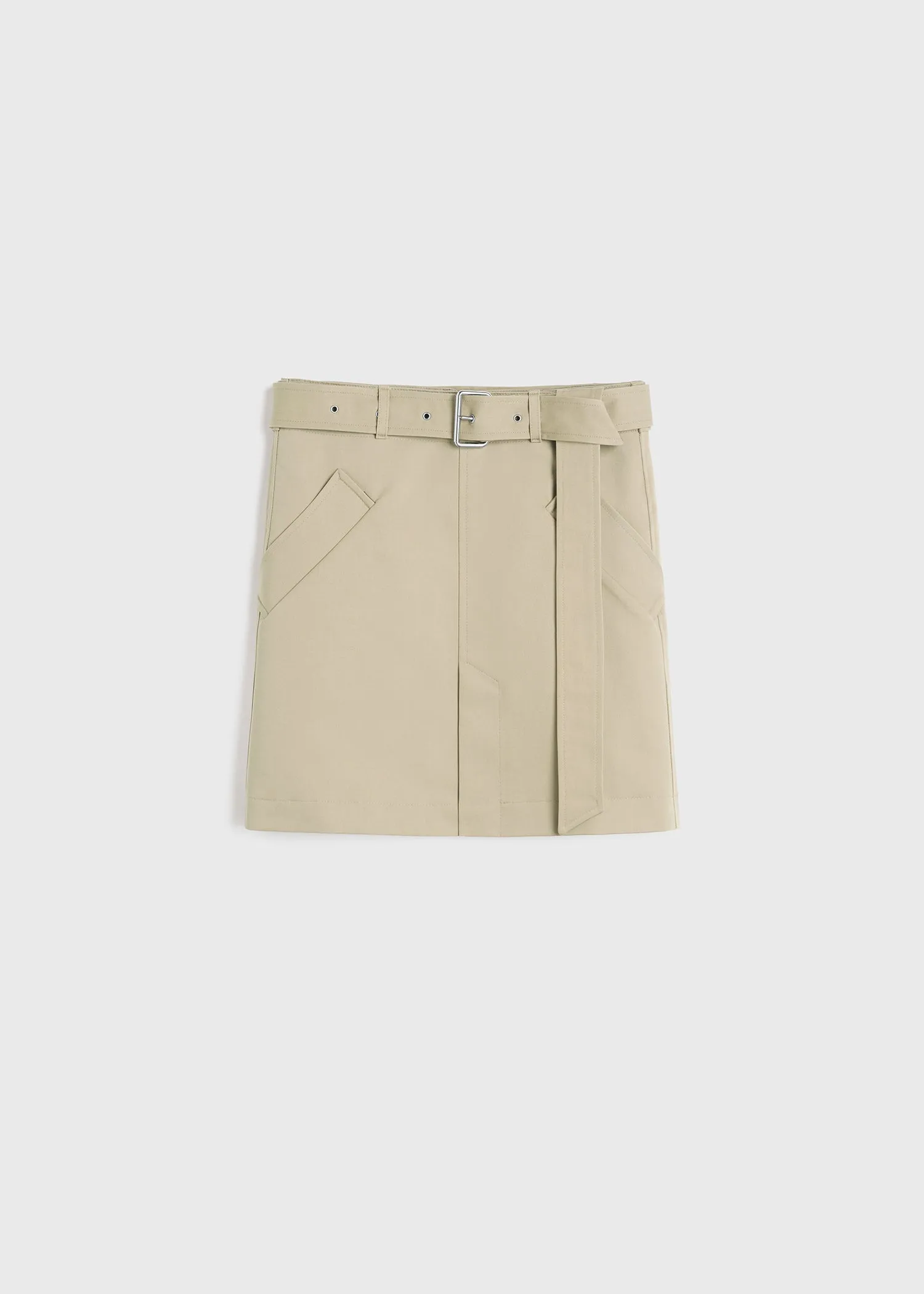 Cotton trench skirt fawn