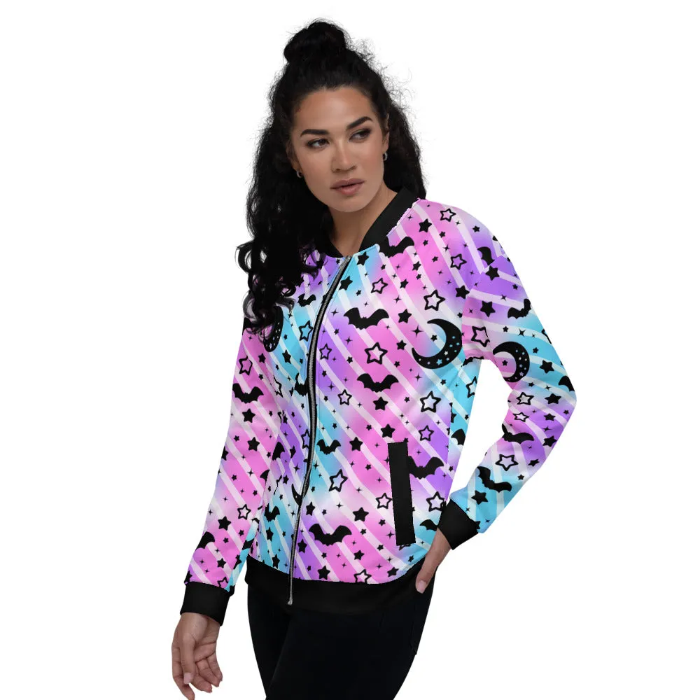 Creepy Cute Stripes Unisex Bomber Jacket