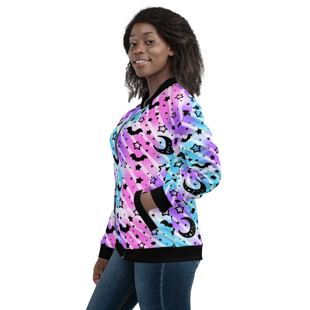 Creepy Cute Stripes Unisex Bomber Jacket