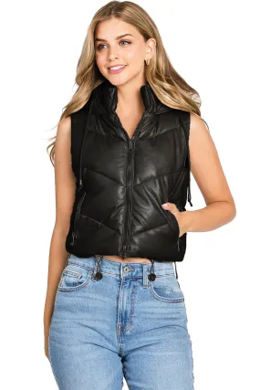 Crystal Faux Leather Vest