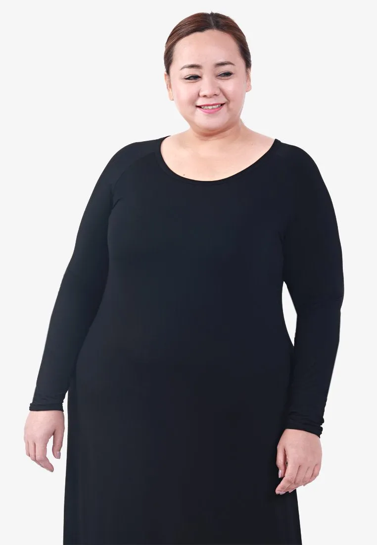 Delicate INVISIBLE Lightweight Inner Long Sleeve Dress - Black