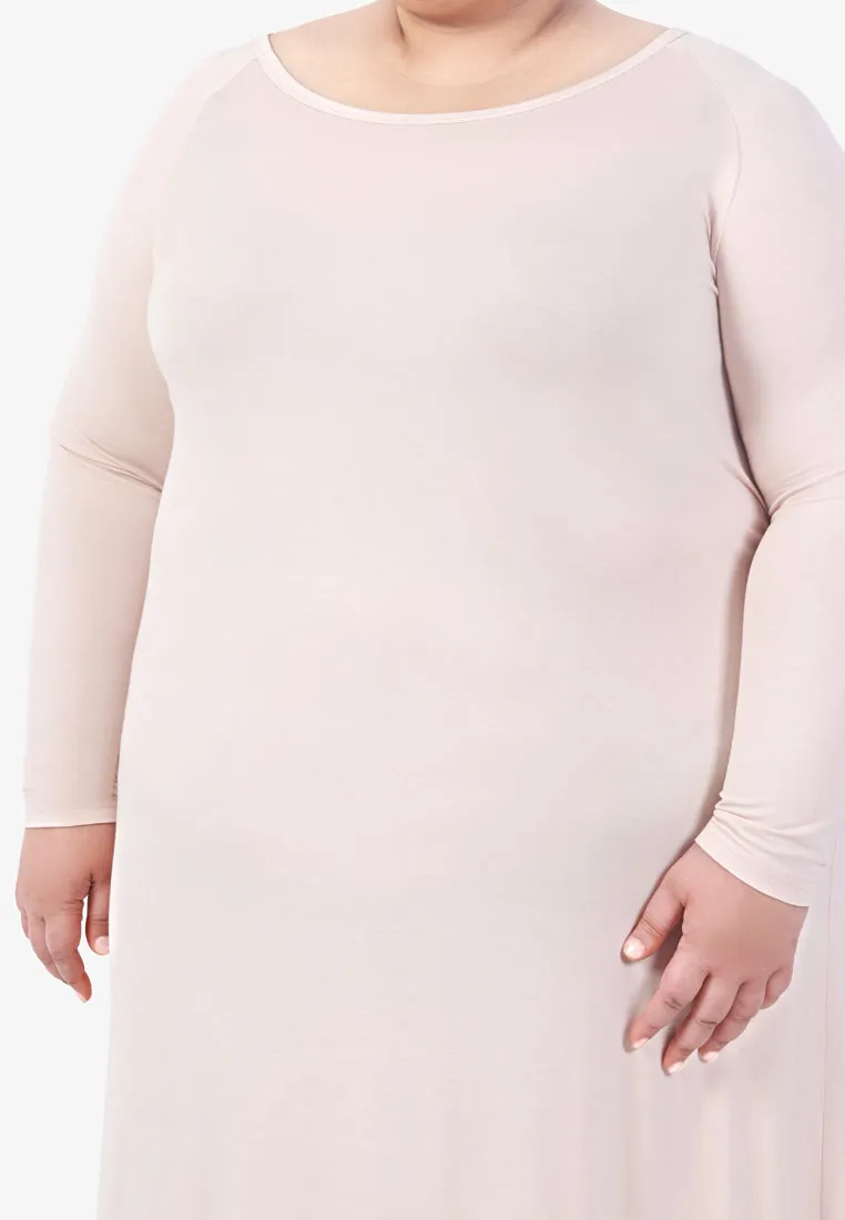 Delicate INVISIBLE Lightweight Inner Long Sleeve Dress - Nude