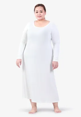 Delicate INVISIBLE Lightweight Inner Long Sleeve Dress - White