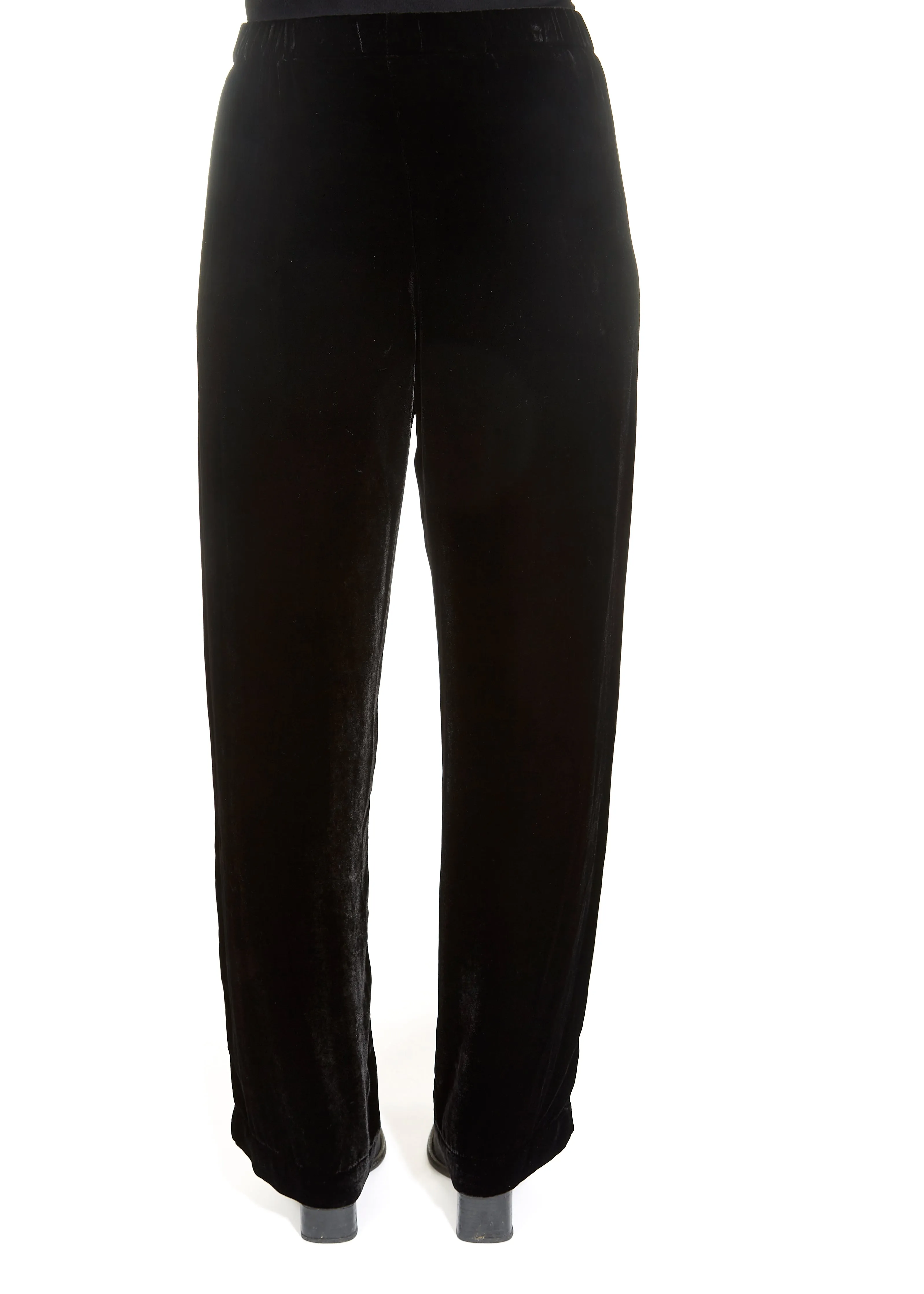 'Dennie' Black Silk Velvet Trousers