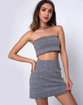 Dina Mini Skirt in Charles Check Grey