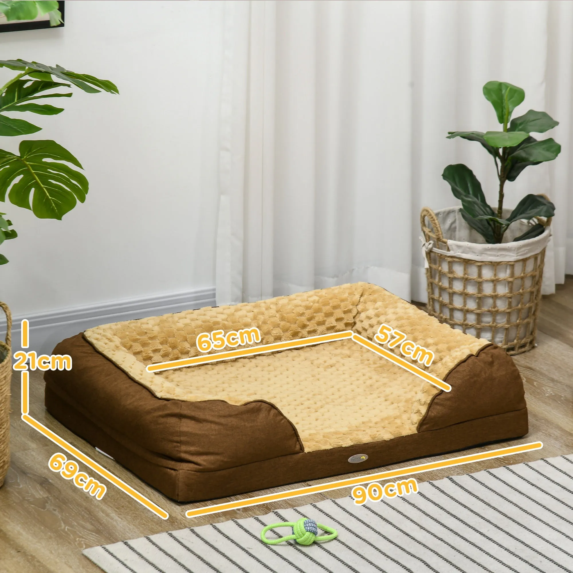 Dog Bed Calming Pet Bed Dog Mattress for Medium Dogs - Brown