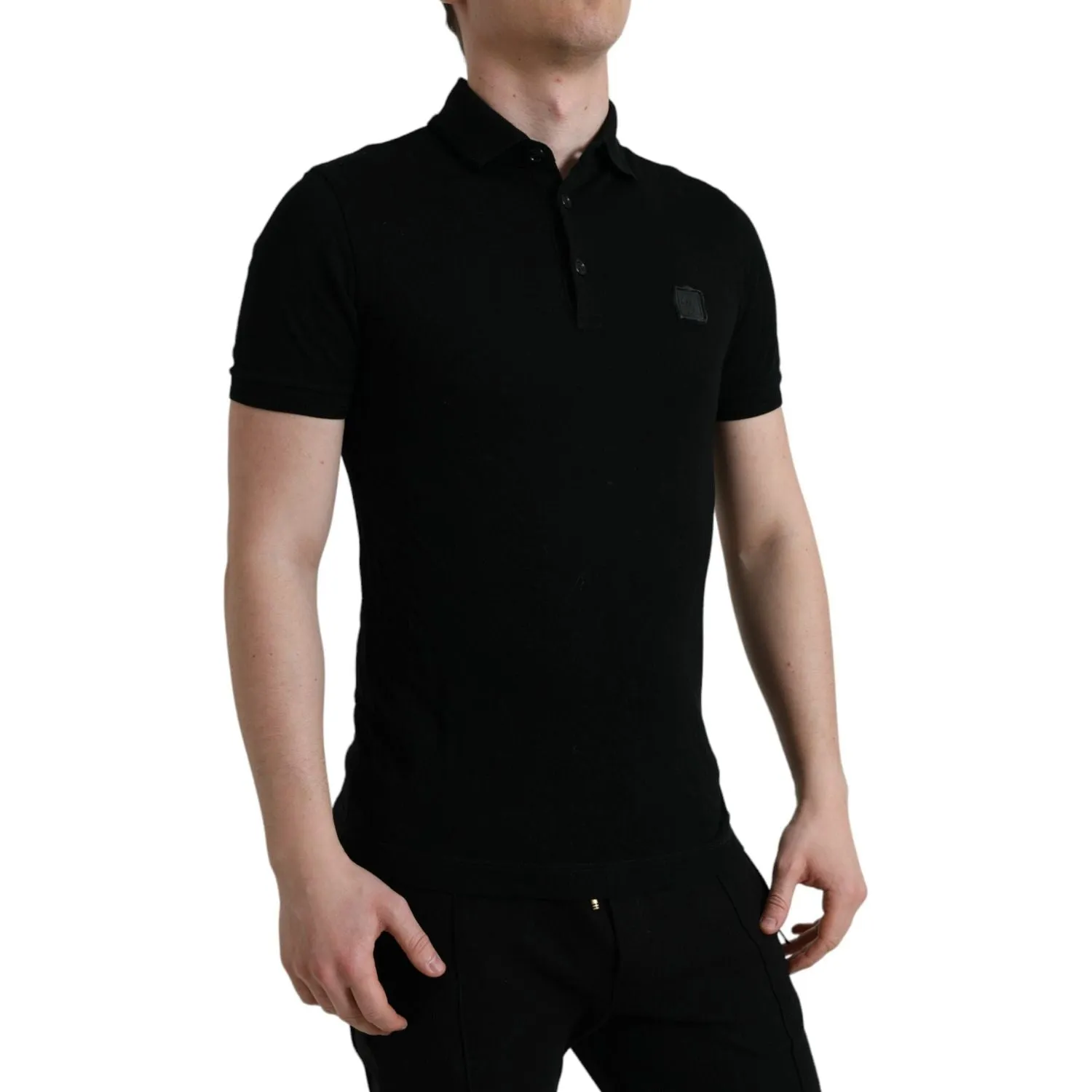 Dolce & Gabbana Elegant Black Cotton Polo Shirt