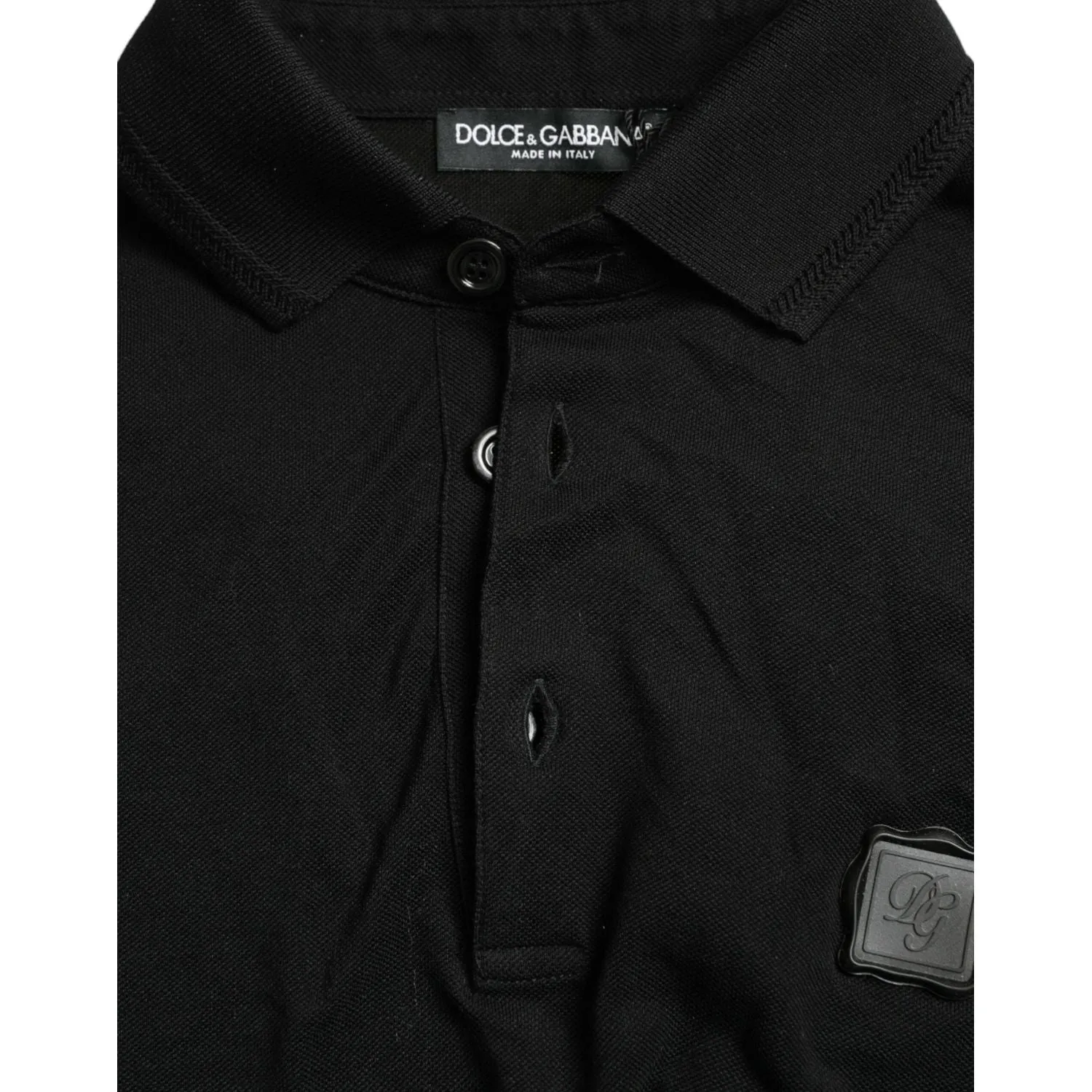 Dolce & Gabbana Elegant Black Cotton Polo Shirt