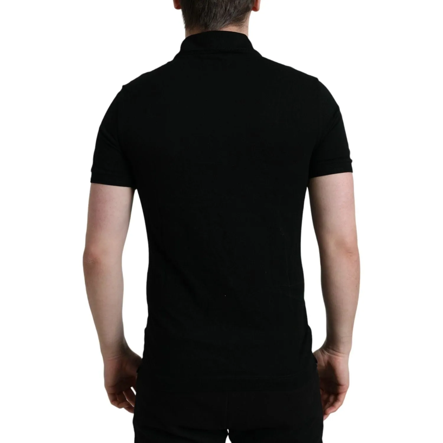 Dolce & Gabbana Elegant Black Cotton Polo Shirt