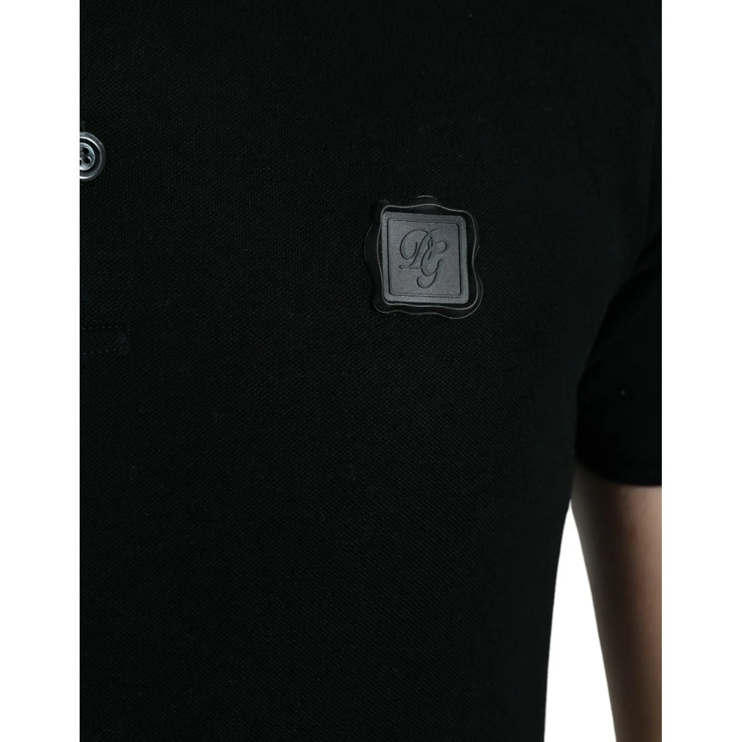 Dolce & Gabbana Elegant Black Cotton Polo Shirt